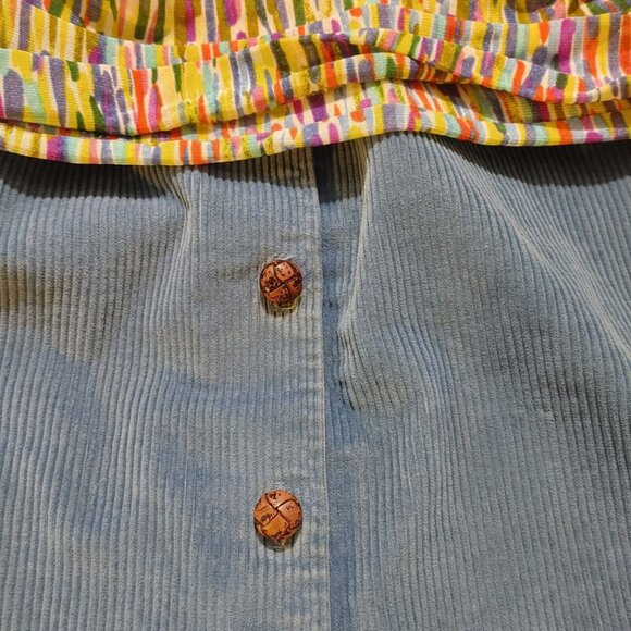 Vintage 80s L.L. Bean Blue Corduroy Skirt - Picture 2 of 14